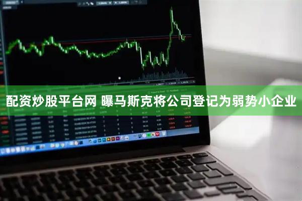 配资炒股平台网 曝马斯克将公司登记为弱势小企业