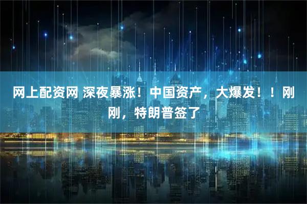 网上配资网 深夜暴涨！中国资产，大爆发！！刚刚，特朗普签了