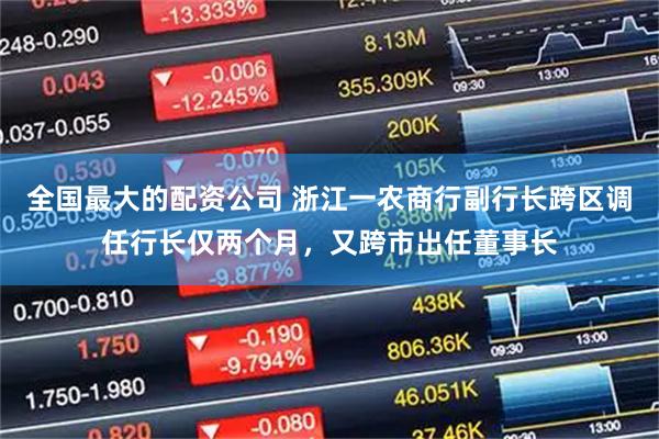 全国最大的配资公司 浙江一农商行副行长跨区调任行长仅两个月，又跨市出任董事长